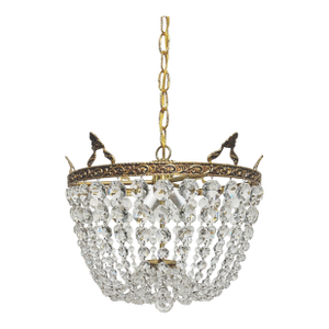 1960s Italian Brass Basket Chandelier