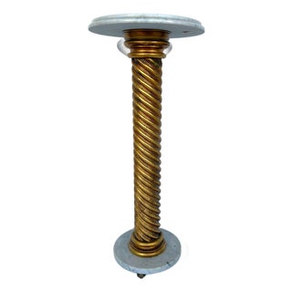 A Marble Top Gilt Wood Pedestal For Sale