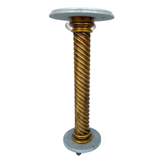 A Marble Top Gilt Wood Pedestal For Sale