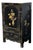 Vintage Chinese Asian Black Lacquer Chinoiserie Cabinet Storage Side Table #2of2 For Sale