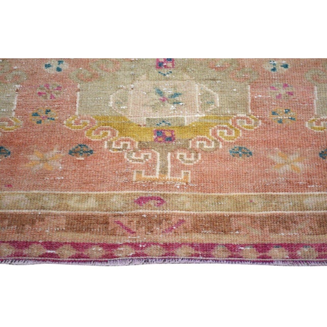 1950s Vintage Turkish Anatolian Hand Knotted Wool Rug, 3'3''x8'4'' For Sale - Image 5 of 5