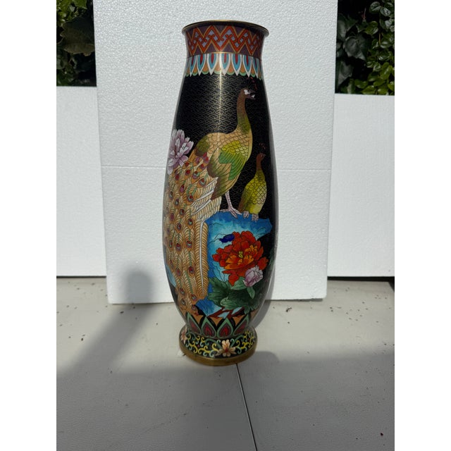 Mid 20th Century Chinese Cloissone Vase. Rare Form For Sale - Image 9 of 12