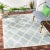 Contemporary Coastal Indoor Outdoor Rug Aqua & Cream 8'6"x12' For Sale - Image 3 of 5