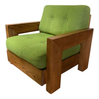 1960s Mid Century Cube Oak Club Chair by Howard For Sale