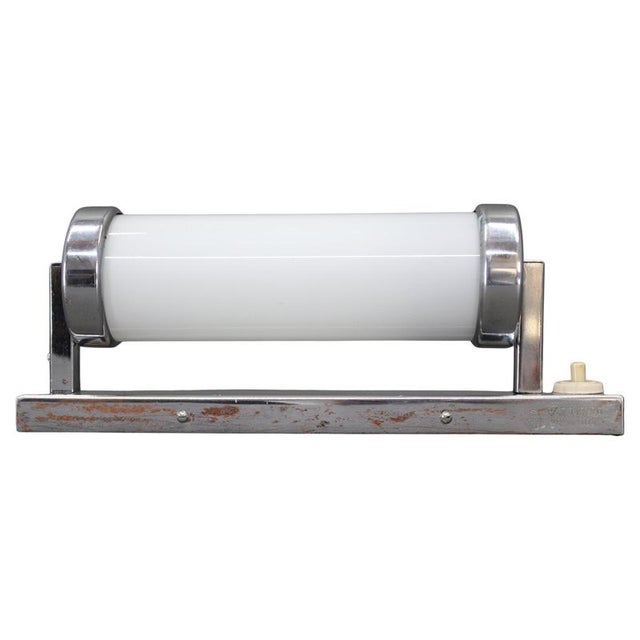 Art Deco Bauhaus Chrome and Glass Tubular Wall Light, Czechoslovakia, 1930s For Sale - Image 12 of 12