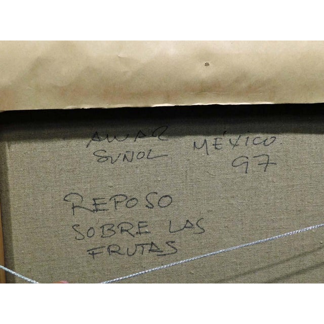 Sunol Alvar "Reposo Sobre Las Frutas" Original Oil on Canvas Custom Frame For Sale In Denver - Image 6 of 10