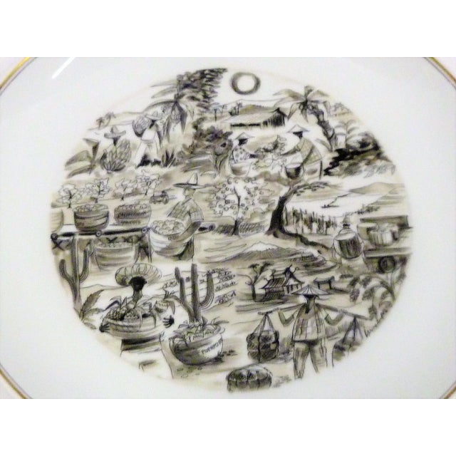 Upsala-Ekeby 1950s Alf Jarnestad for Karlskrona Porcelain Exotica Plates - Set of 4 For Sale - Image 4 of 13
