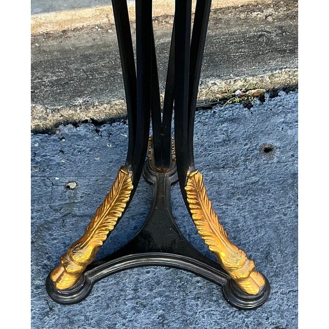 Italian 1970s Neo-Classical Style Tole & Brass Planter / Stand With Rams and Hooves For Sale - Image 3 of 5