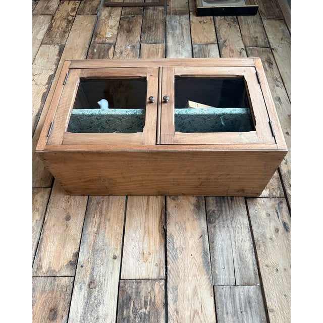 1940s Small Wall-Mounted Walnut Display Case, 1940s For Sale - Image 5 of 13