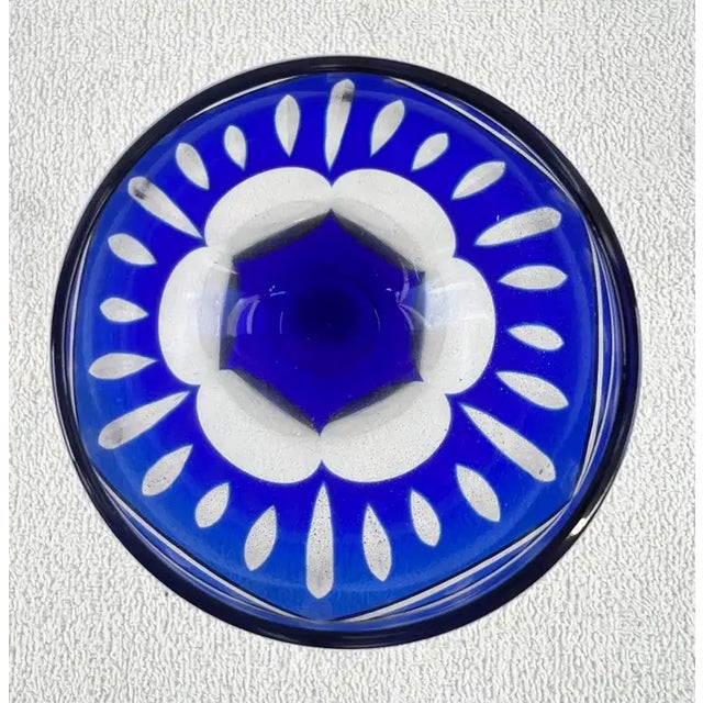 Rare Murano Glass Decanter in Cobalt Blue With Jewel-Tone StemGlasses Set, 7 PCS For Sale - Image 14 of 18