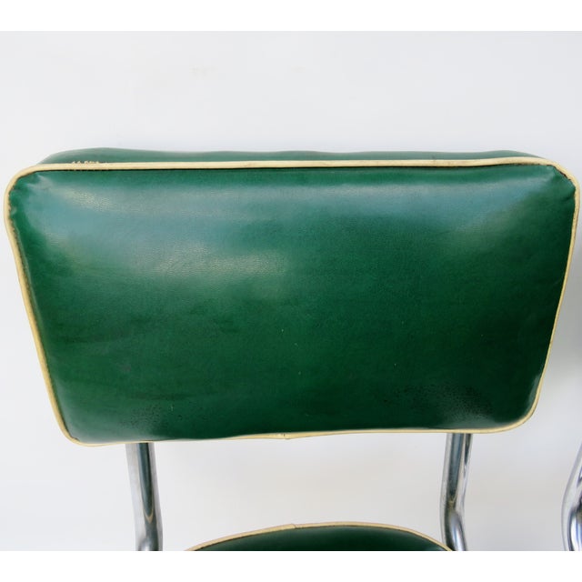 Vintage Chrome Kitchen Chairs Green, a Pair Chairish