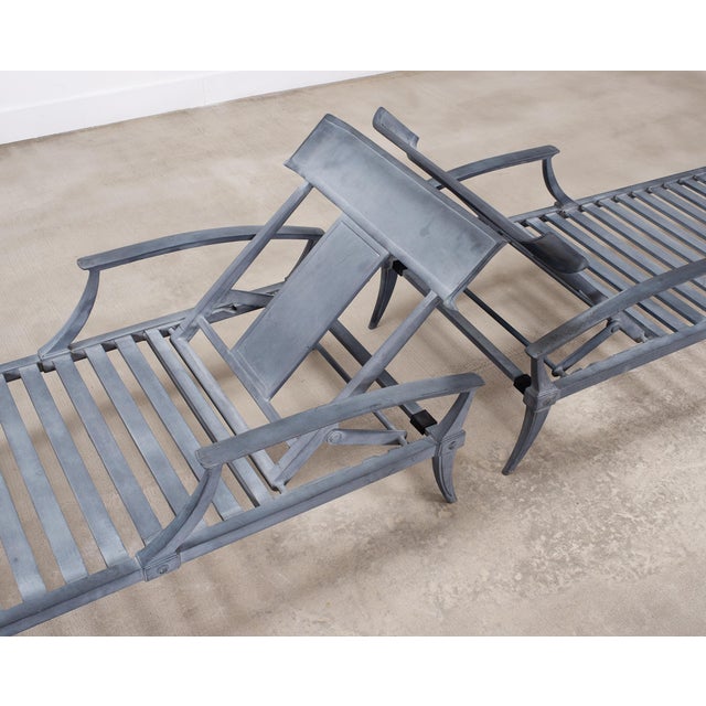 Pair of Neoclassical Greco-Roman Klismos Chaise Lounges For Sale In Sacramento - Image 6 of 18