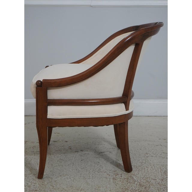 Traditional Pair of French Regency Style Mahogany Tub Chairs For Sale - Image 3 of 18
