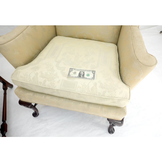 Pair of Hickory c1960s Very fine Mahogany Queen Ann Bases Arm Wingback Chairs For Sale - Image 13 of 16