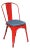 Vintage French Tolix Red Steel Side Chair W Cushion Made in France For Sale