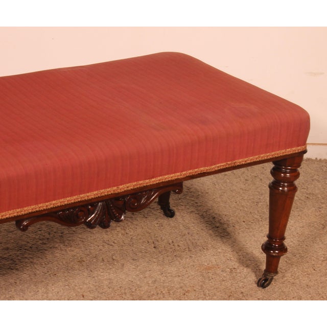 19th Century Mahogany Bench, England For Sale - Image 3 of 13