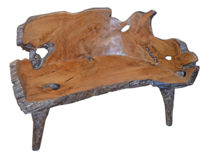 Andrianna Shamaris Organic Cerused Teak Wood Bench