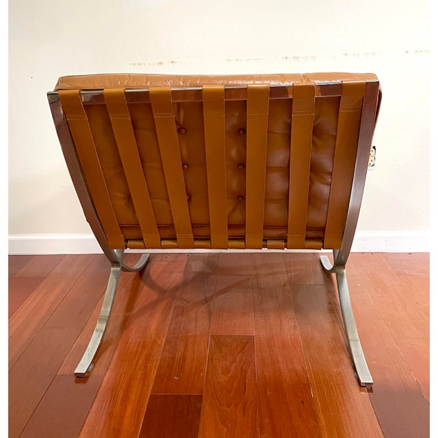 Goldenrod 1960s Mid Century Selig Barcelona Style Chairs - A Pair For Sale - Image 8 of 12