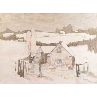 Large Tonalist Winter Landscape, 1975 For Sale