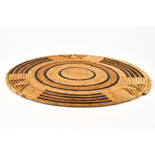 Early 20th Century Tutsi Tight Weave Flat Basket Rwanda For Sale - Image 4 of 5