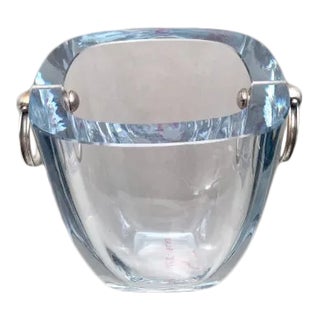 Danish Glass and Sterling Silver Ice Bucket For Sale