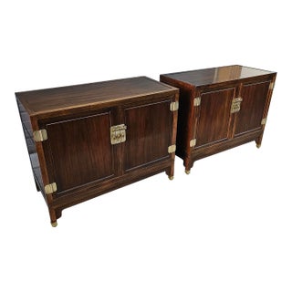 Mid 20th Century Pair of Michael Taylor for Baker Furniture Chinoiserie 2-Door Cabinets For Sale