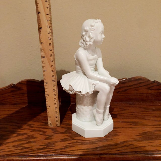 This Royal Copenhagen porcelain ballerina figurine is in good condition as pictured, no chips or cracks, some brown stains...