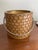 Brown Vintage Mid Century Modern Woven Ice Bucket With Glass Liner & Brass Finish Lid. For Palm Beach Regency, British Colonial & Natural Decor. Heavy Pc. For Sale - Image 8 of 11