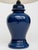 Gorgeous pair of 1960s indigo ceramic ginger jar form lamps. Lamp body measures 20" height, overall height 28.5". Shades...