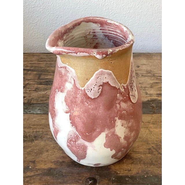 Vintage Original Studio Pottery Drip Glaze Vase For Sale In West Palm - Image 6 of 12