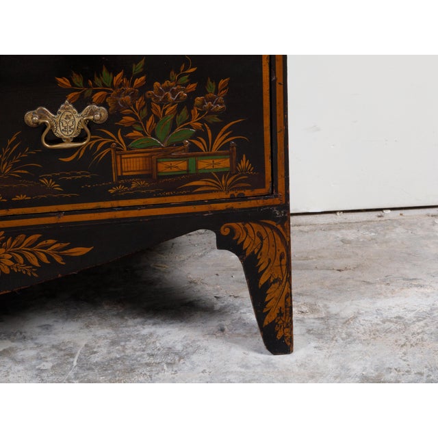 English 19th Century Chinoiserie Lacquered Commode with Five Drawers For Sale - Image 11 of 12