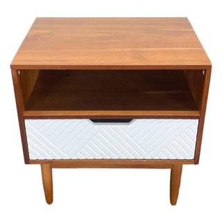 West Elm One Drawer Nightstand With Open Shelf For Sale
