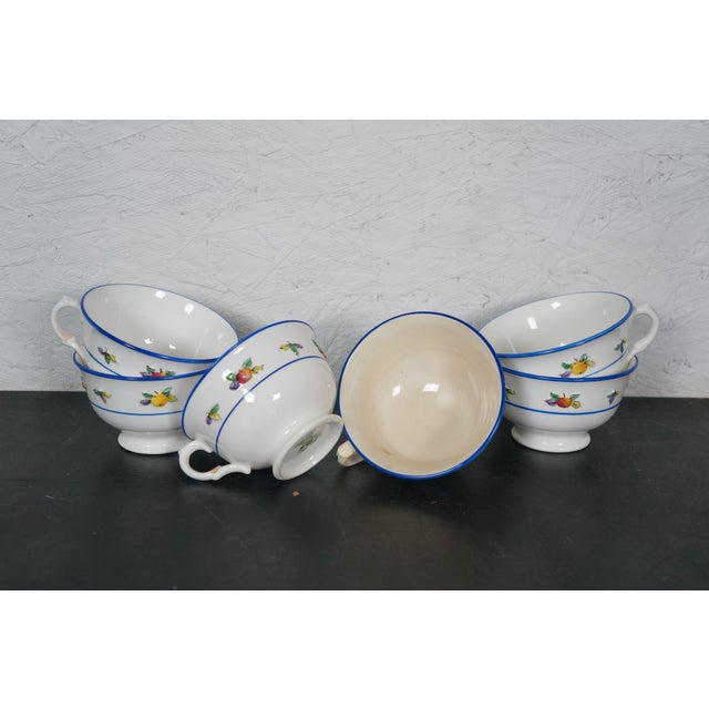 Late 20th Century English Tuscan Fruits Fine China Tea Coffee Demitasse Cups Creamer Pitcher - 22 pcs For Sale - Image 12 of 14