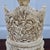 Vintage Emperor Resin Statue Chinese Faux Ivory Carved Figurine Dragon Throne For Sale - Image 11 of 15