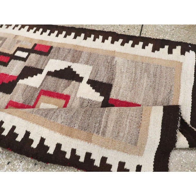 Galerie Shabab Collection Tribal Mid-20th Century Handmade American Flatweave Navajo Throw Rug For Sale - Image 9 of 10