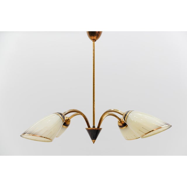 Mid-Century Modern Four-Armed Brass Sputnik Lamp, 1950s For Sale - Image 6 of 13
