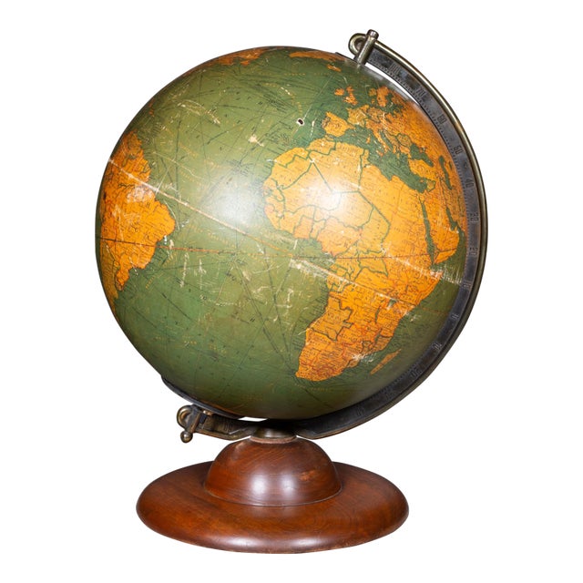 Replogle Illuminated Glass Library Globe c.1930-1940 For Sale