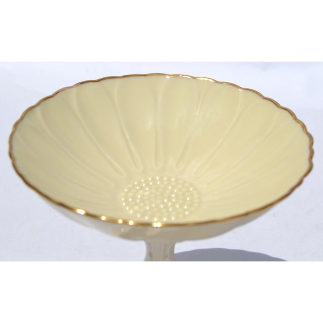 Lenox Vintage Lenox Charleston Compote Pedestal Dish Sunflower Shaped Fine Bone Ceramic For Sale - Image 4 of 14