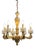 19th Century Gilded Wood Chandelier with Crystal Drops For Sale