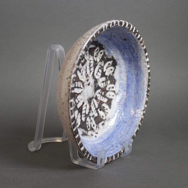 Blue Mid-Century Modern Decorative Ceramic Bowl by Albert Thiry, 1970s For Sale - Image 8 of 17
