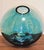 Late 20th Century Contemporary Studio Glass Gradient Vase in Teal and Charcoal For Sale - Image 5 of 12