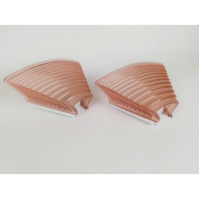 Pink Glass Pergamo 38 Wall Sconces by A. Mangiarotti for Artemide, 1980s, Set of 2 For Sale - Image 16 of 18