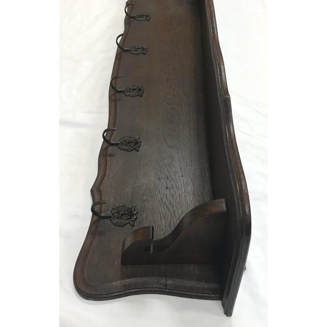 Wood Vintage French Country Pot Coat Rack With Hooks For Sale - Image 7 of 11