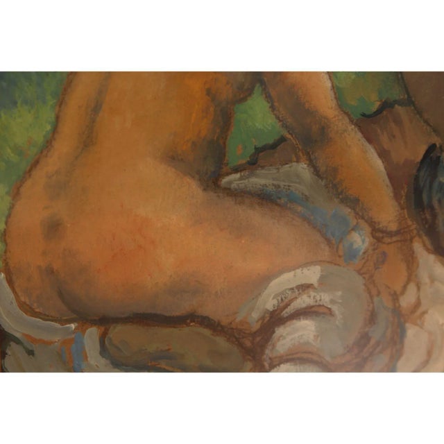 Georges Henri Manzana Pissarro Les Baigneuses Oil on Board Artwork For Sale In New York - Image 6 of 9