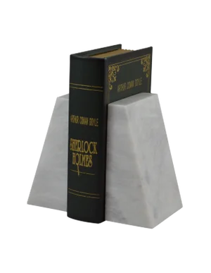 White Marble Bookends - a Pair