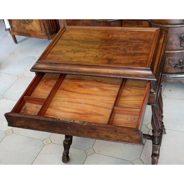 Vintage Classic French Mahogany Sewing Desk For Sale - Image 13 of 18