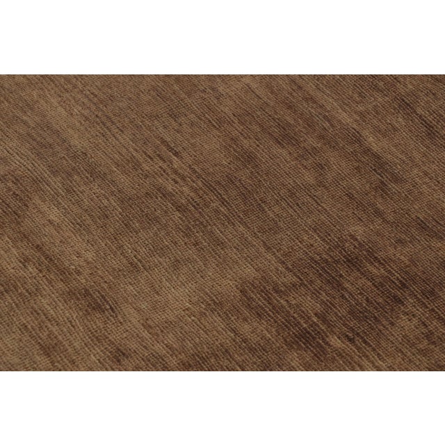 2010s Rug & Kilim’s Modern Textural Rug, Rich Tone-on-Tone Brown With Gold Accents For Sale - Image 5 of 7