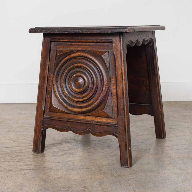 1940s Pair of French Carved Wood Tables Attributed to Charles Dudouyt For Sale - Image 9 of 10