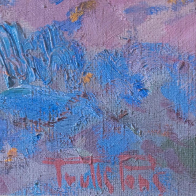 Blue Ramon Trulls Pons, Rural Catalan Landscape, 1950s, Oil on Canvas For Sale - Image 8 of 10