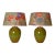 Vintage Table Lamps French Ceramic Vase Lamps Green Colorful Ammonite Lampshade a Pair For Sale